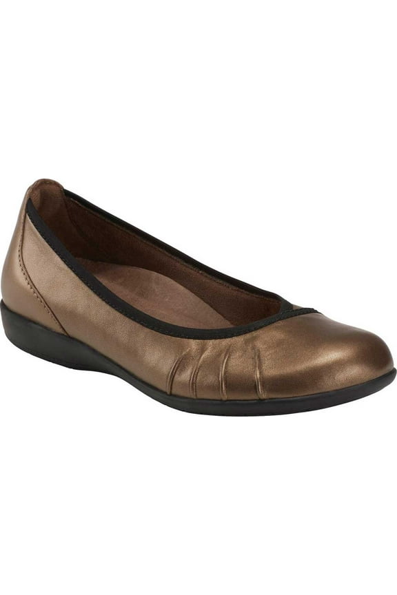 Women's Earth Alder 2 Derby Ballet Flat Bronze Metallic Leather 7 M