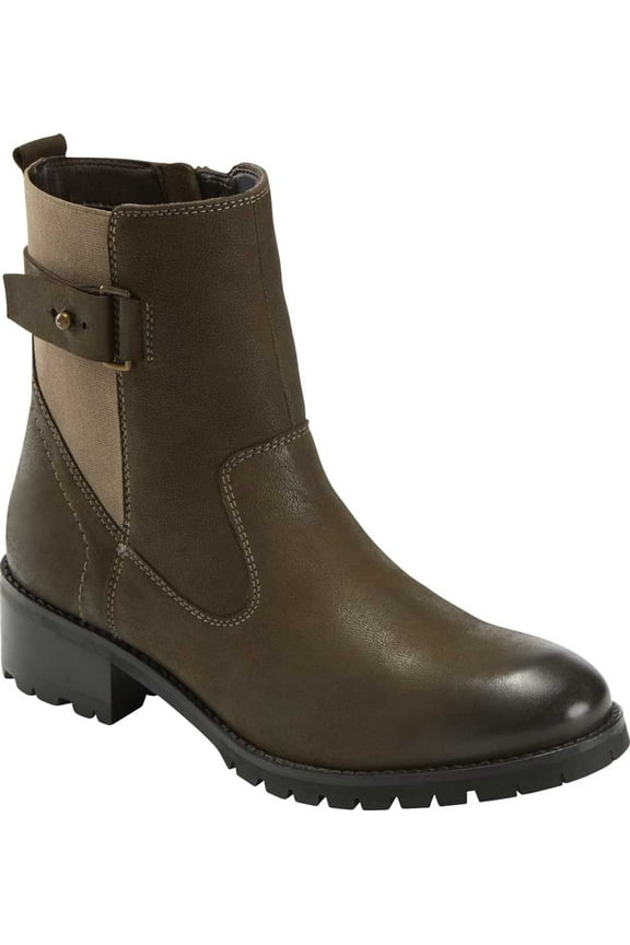 Women's Earth Dariya Arvada Ankle Bootie Dark Olive Nubuck 8.5 M