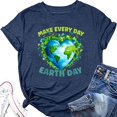 thumbnail image 1 of Women's Earth Day Shirt Daily Earth Day Shirt Natural Graphic T Shirt Casual Short Sleeved Top, 1 of 3
