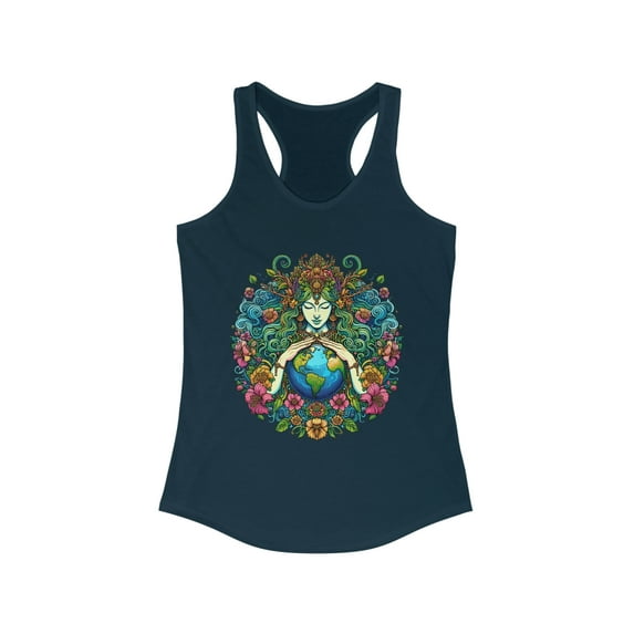 Women's Earth Goddess Tank Top - Vibrant Racerback - 7 Color Choices