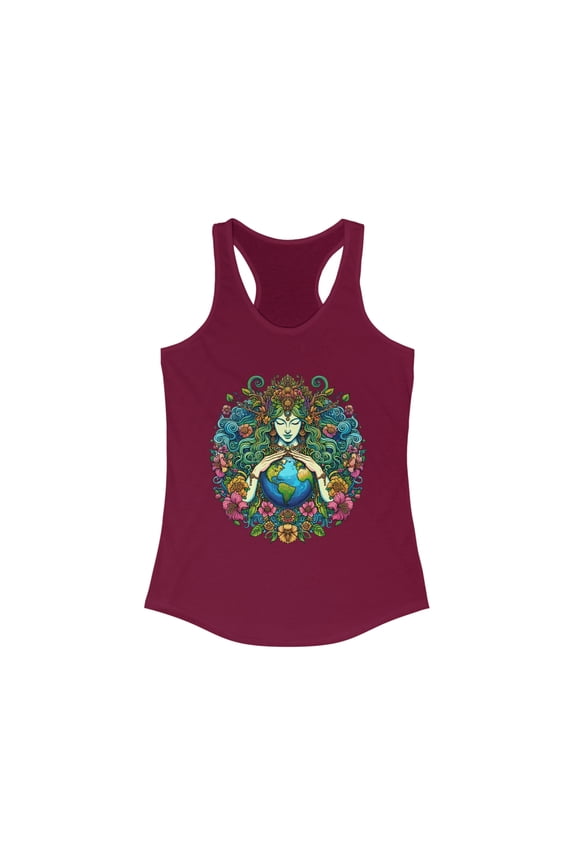 Women's Earth Goddess Tank Top - Vibrant Racerback - 7 Color Choices