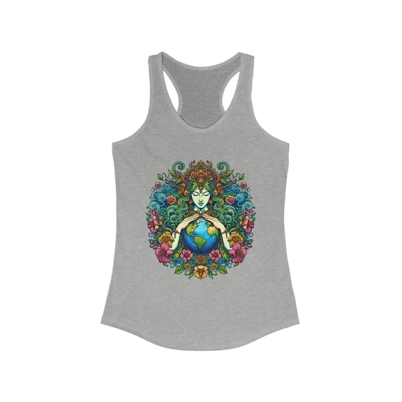 Women's Earth Goddess Tank Top - Vibrant Racerback - 7 Color Choices