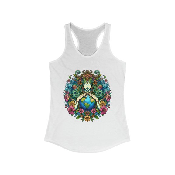 Women's Earth Goddess Tank Top - Vibrant Racerback - 7 Color Choices