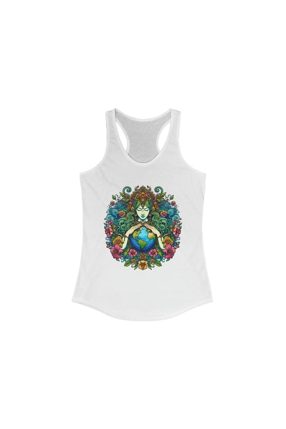 Women's Earth Goddess Tank Top - Vibrant Racerback - 7 Color Choices