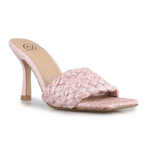 Women's Earthy Elegance Straw-Embellished Stiletto Sandals