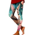thumbnail image 1 of Women's Easter Colorful Rabbit Print Casual Sports Yoga Pants Fashion Leggings Sky Blue M, 1 of 5