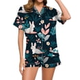 thumbnail image 1 of Women's Easter Cute Rabbit D Print Pajama Set Blue M, 1 of 5