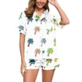 thumbnail image 1 of Women's Easter Pajamas Rabbit Print Pattern Short Sleeve Shorts White S, 1 of 5