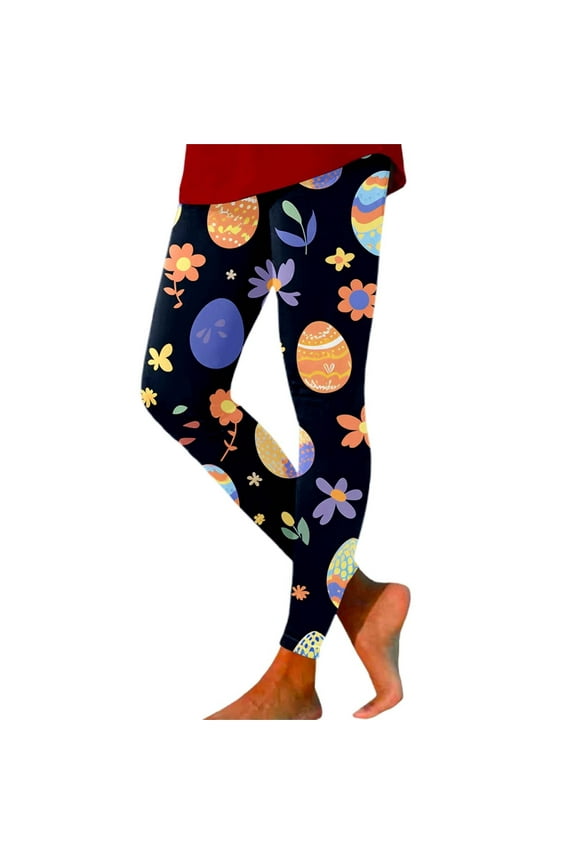 Women's Easter Print High Waisted Leggings Lift Exercise Leggings Yoga Pants