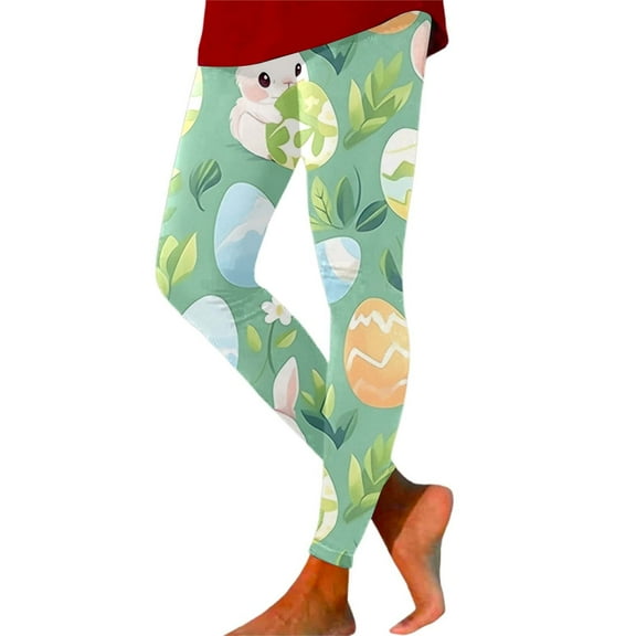 Women's Easter Print High Waisted Leggings Lift Exercise Leggings Yoga Pants