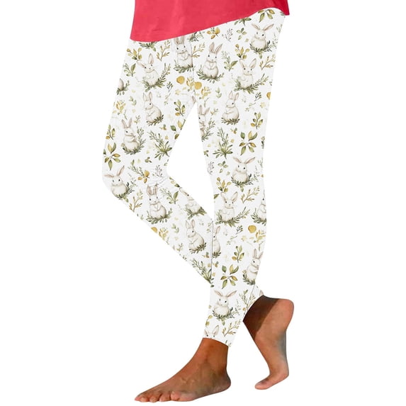 Idoravan leggings for women capri yoga pants women Women's Easter Printed Casual Yoga Pants Trousers Tight Leggings