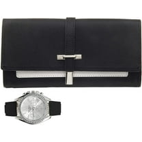 Women's Easy Reader Colorful Watch Matching with Perfect Colorful Wallet which Holds Smartphone, Credit Cards, Cash and Change - Organized & Elegantly Impressive Gift Set - ST10234A