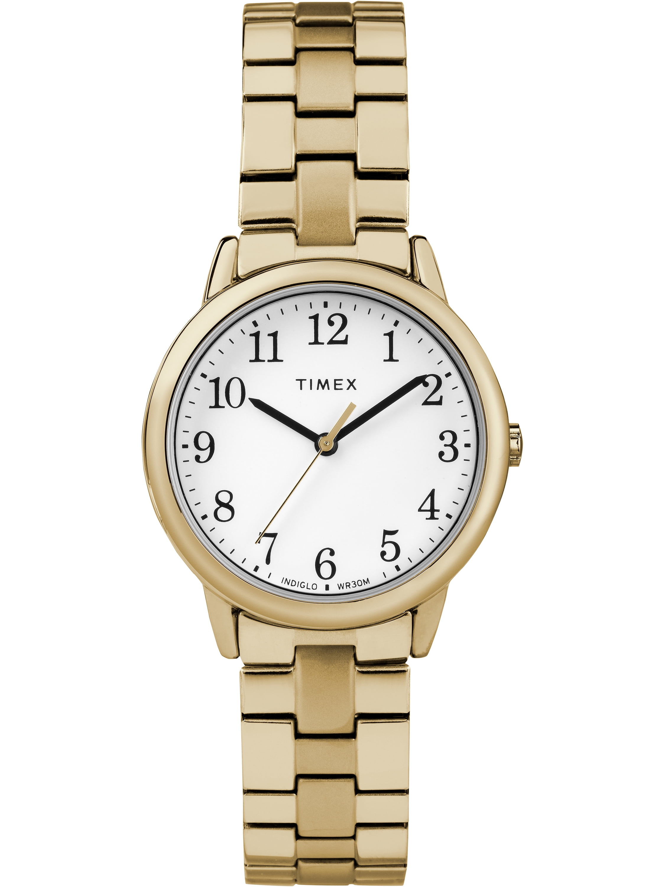 Women's Easy Reader Small Gold-Tone/White Watch, Stainless Steel Expansion Band