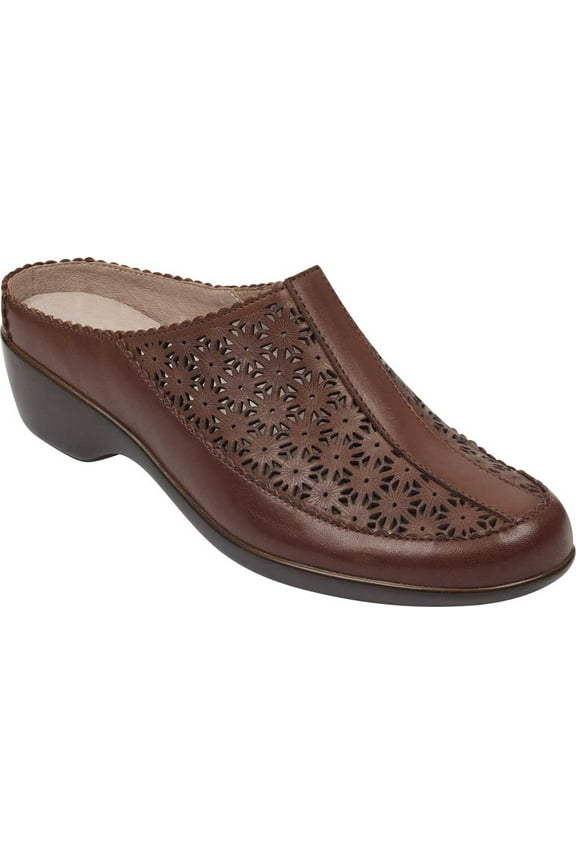 Women's Easy Spirit Dusk Mule Clog Brown Leather 11 N