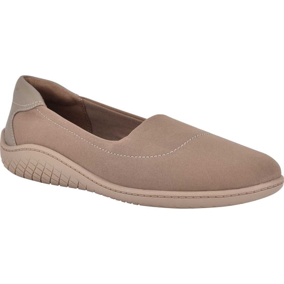 Women's Easy Spirit Gift Slip On Taupe Stretch Crepe/Nappa PU 6.5 WW