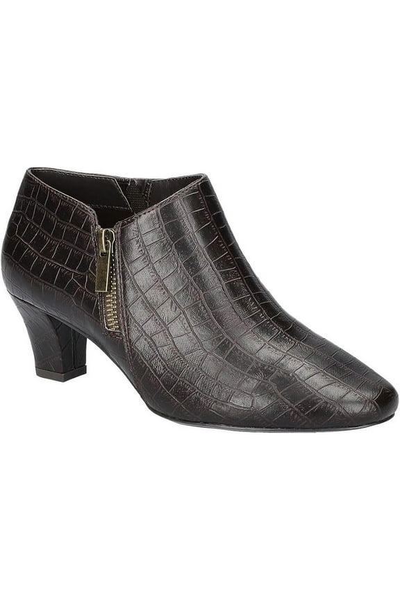 Women's Easy Street Kalinda Ankle Boot, Brown Crocodile, Size 7.5