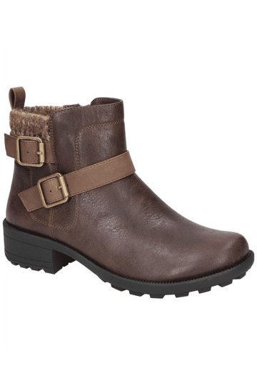Korks Brown Leather Ankle‎ Booties Womens 9M Slip On Stacked Heel Korks Kari Bootie - Free Shipping | DSW main image 3