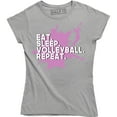 thumbnail image 1 of Women's Eat Sleep Volleyball Repeat Volley Ball BEACH T-Shirt, 1 of 4