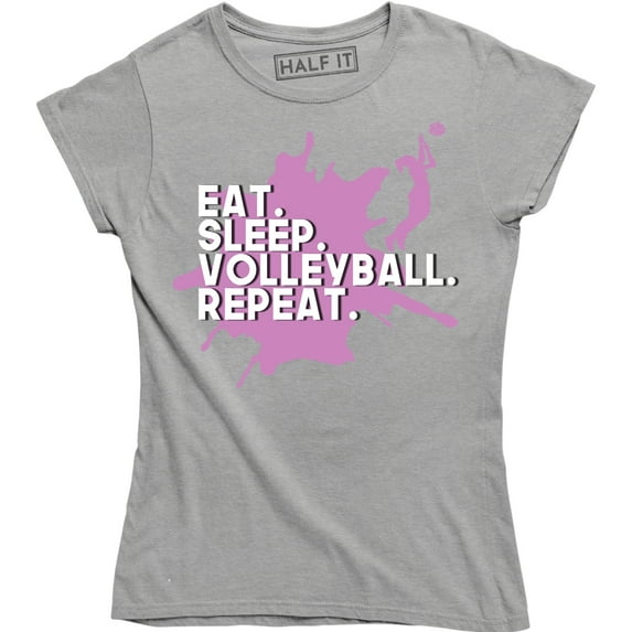 Women's Eat Sleep Volleyball Repeat Volley Ball BEACH T-Shirt