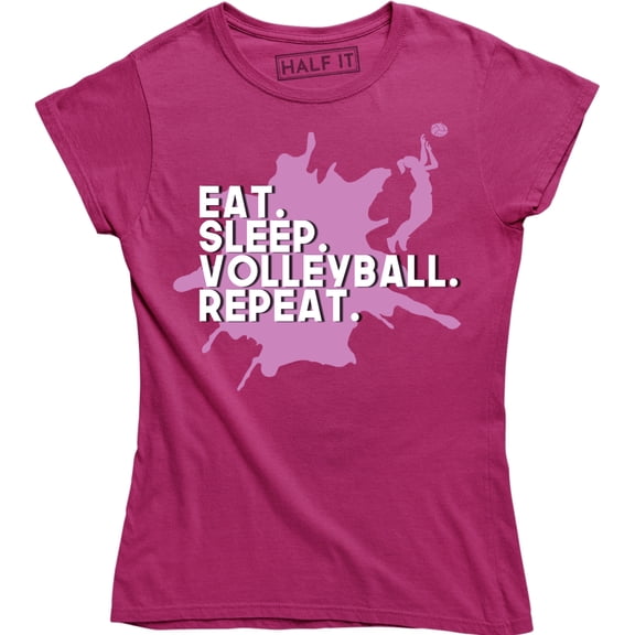 Women's Eat Sleep Volleyball Repeat Volley Ball BEACH T-Shirt
