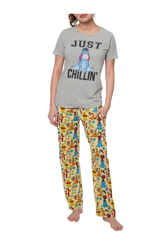 Women's Eeyore Just Chilling T-Shirt w/ Disney Winnie the Pooh Yellow Pants Set