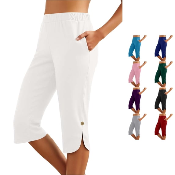 Women's Effortless Everyday ’s Casual Pants: Slim Fit Mid Rise Capris for Modern Comfort and Versatility Loose Pants for Women Casual Summer Women Summer Pants Casual Summer Pants plus Size