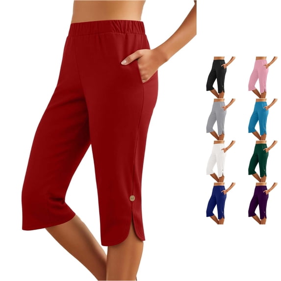 Women's Effortless Everyday ’s Casual Pants: Slim Fit Mid Rise Capris for Modern Comfort and Versatility Loose Pants for Women Casual Summer Women Summer Pants Casual Summer Pants plus Size