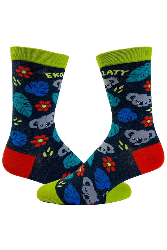 Women's Ekoalaty Socks Funny Equality Koala Bear Promote Peace Novelty Graphic Footwear