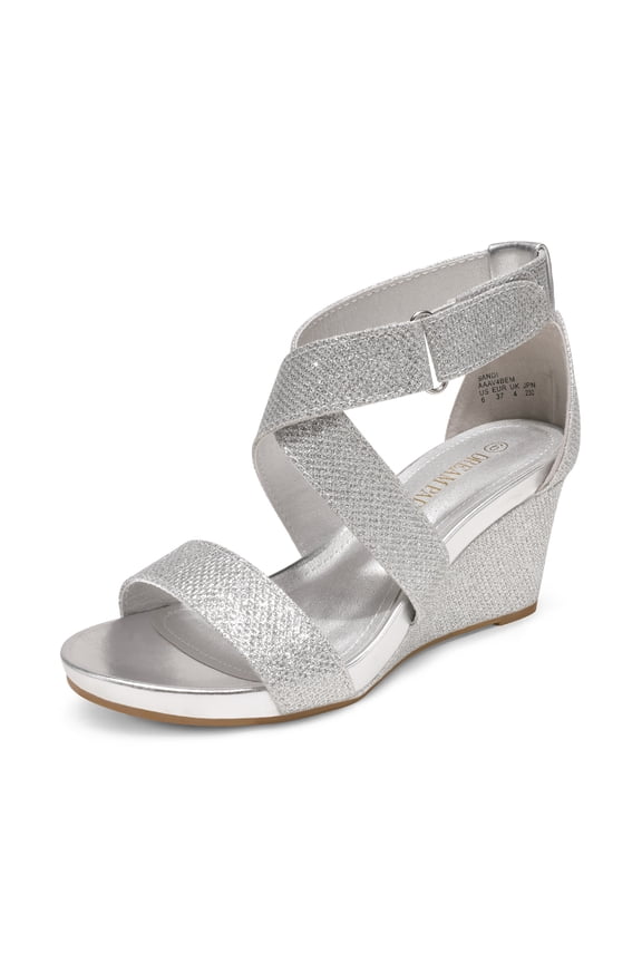 Women's Elastic Ankle Strap Wedge Sandals