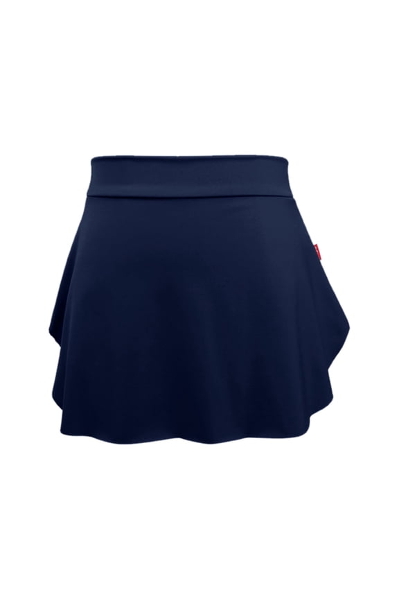Women's Elastic Ballet Skirt with High-Low Hem – Pull-On Dance Mini Skirt for Skating, Gymnastics & Performance – Soft Stretchable Split Skirt with Side Slit (S-XXL)