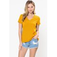 thumbnail image 1 of Women's Elastic Basic Summer Lightweight Tee Shirt Cap Sleeve V Neck Top, 1 of 9
