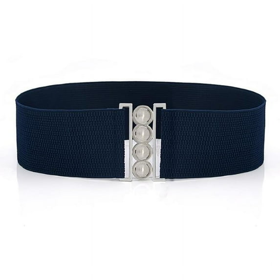 Women’s Elastic Cinch Belt 3" Wide Fashion Stretch Waist Band Clasp Buckle New Stretchy Retro Wide Waist Cinch Belt Waistband
