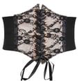 thumbnail image 1 of Women's Elastic Floral Lace Corset Waist Belt Lace up Tummy Underbust Waist Corset for Vintage Dress Party Matching Black One Size, 1 of 2