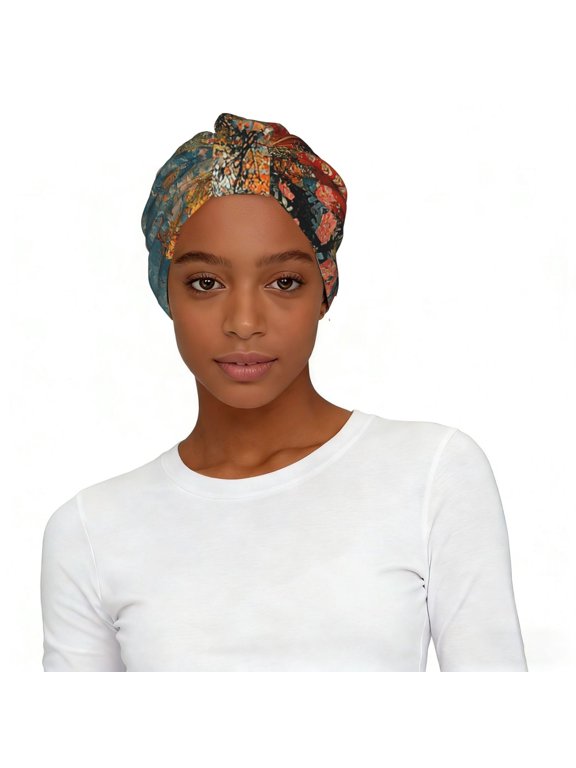 Women's Elastic Headscarf Hat Soft Stretchy Breathable Turban Cap , Chinoiserie Temple Chinese