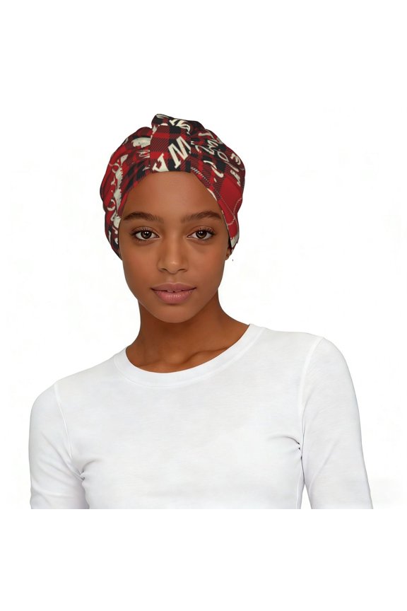 Women's Elastic Headscarf Hat Soft Stretchy Breathable Turban Cap , Lumberjack Woodsman North