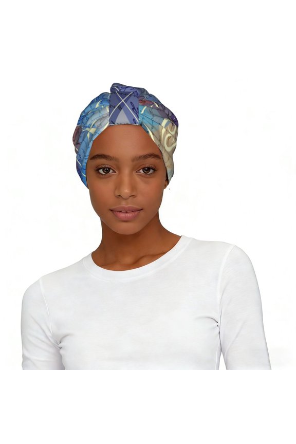 Women's Elastic Headscarf Hat Soft Stretchy Breathable Turban Cap , Magic Circle With Zodiacs Sign
