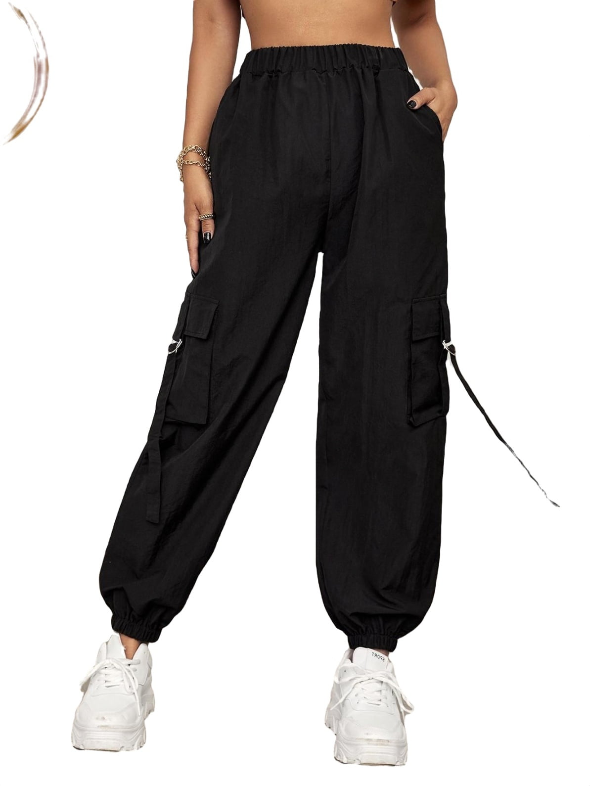 Women Ladies Casual High Waist Elastic Slim Pocket Pants Skinny Pencil Pants  Cargo Trousers With Side Pockets Long Harem Pants From 20 €