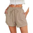 thumbnail image 1 of Women's Elastic High Waisted Drawstring Casual Lounge Shorts, Lightweight Summer Shorts with Side Pockets 3XL, 1 of 5