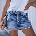 thumbnail image 1 of Women's Elastic Perforated Denim Shorts Ladies Denim Jean for Woman Woman Pants Size 14 Boot Cut Pants for Women Jean Pants for Women Tall Jean's Posh Pantry Long Stilt Pants No Kvetching Jean Pants, 1 of 4