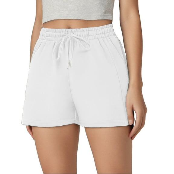 Women's Elastic Shorts With Drawstring Comfortable Training Shorts With Pockets