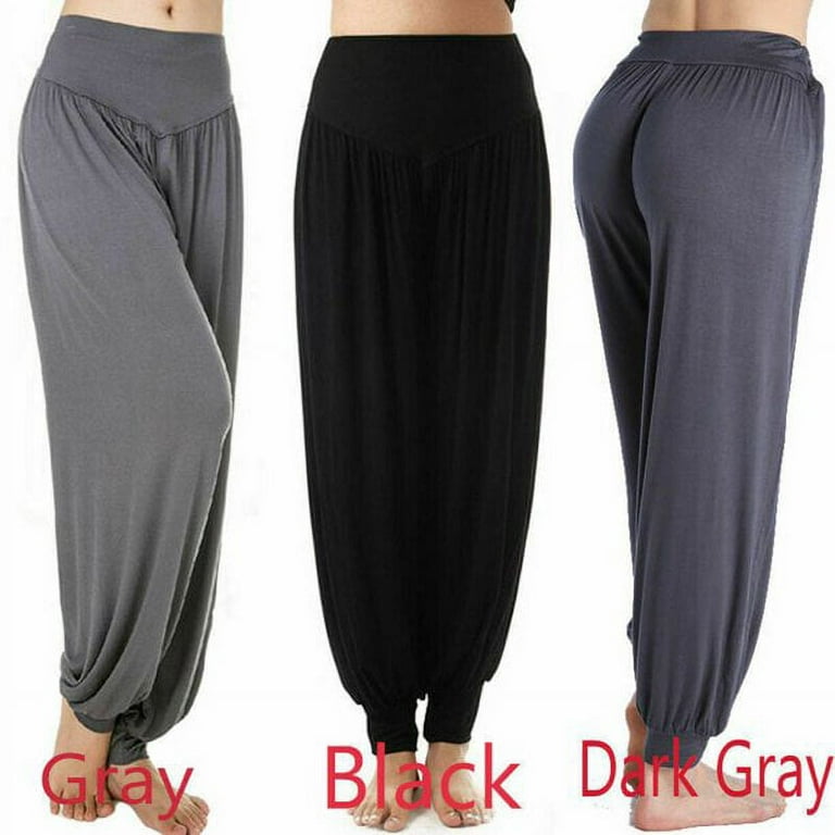 XL-2XL Plus Size Black Baggy Pants Harem Pants Womens Yoga Pants