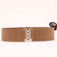 thumbnail image 1 of Women's Elastic Stretch Wide Vintage Waist Belt Silver Buckle Elastic Stretch Cinch Belt, 1 of 3