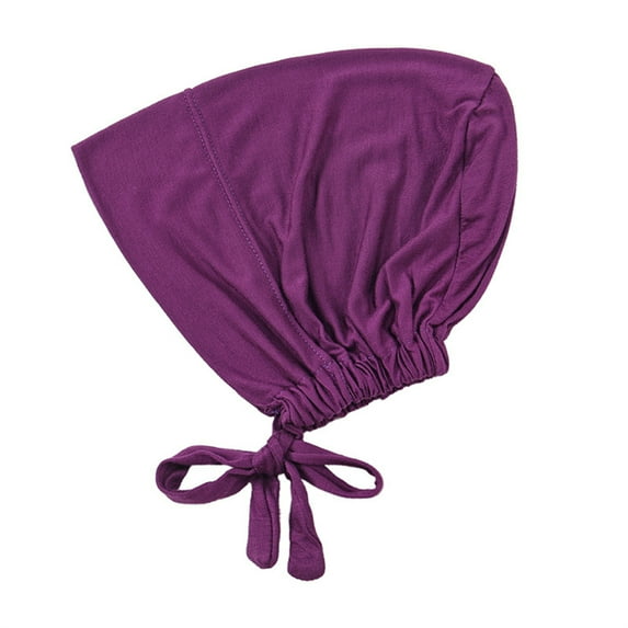 Breathable Tie Back Undercap for Women Fashionable Hijab Turban Hat Headgear for Home or Shopping Daily