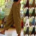 thumbnail image 1 of Women's Elastic Waist Casual Pants with Pockets, Solid Color Stretchy Trousers Slacks Bottoms, Relaxed Fit Soft Lounge Wear for Daily Work Office Travel Essentials | Aestivo,White XL, 1 of 8