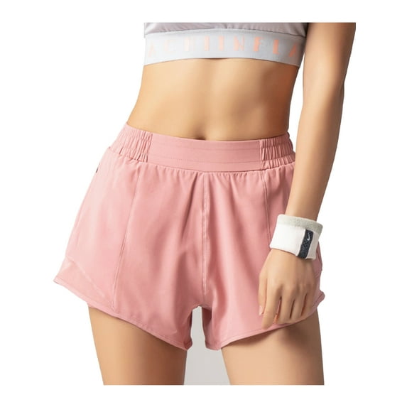Women's Elastic Waist Casual Running Shorts with Pockets, Pink, Medium