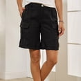 thumbnail image 1 of Women's Elastic Waist Casual Shorts with Pockets - Summer Loose Fit Comfortable Solid Color Pull-On Pants, 1 of 4