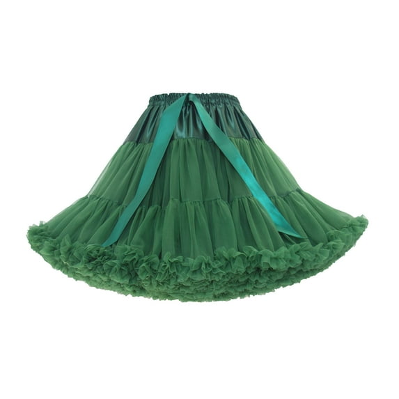 Women's Elastic Waist Chiffon Petticoat Puffy Tutu Tulle Skirt Princess Ballet Dance Pettiskirts Underskirt