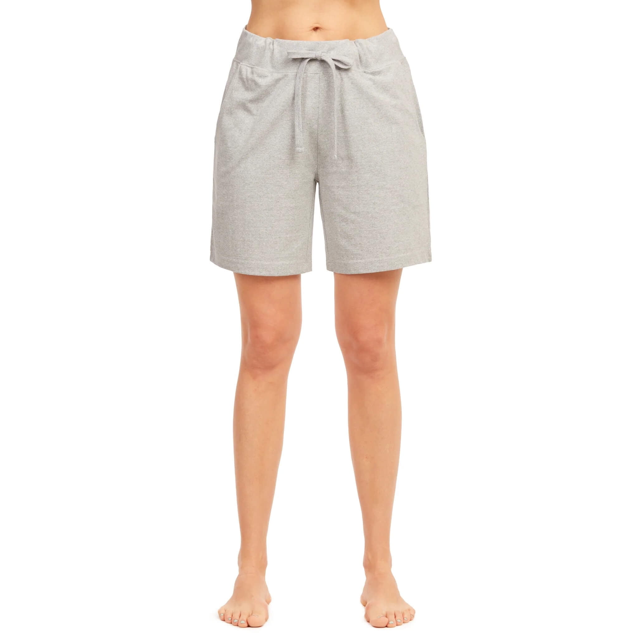 Women's Elastic Waist Drawstring Jersey Shorts with Pockets, Heather
