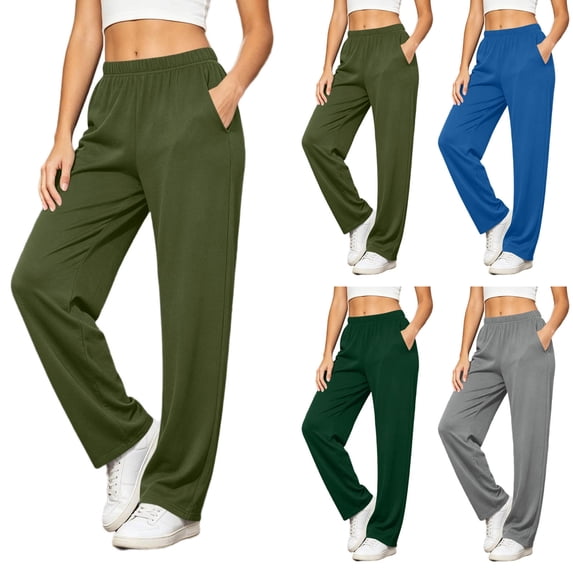 Women's Elastic Waist Jogger Pants with Pockets Tapered Sweatpants for Women Casual Workout Gym Athletic Fitness Running Lounge Bottoms | VerBelle,Gray M