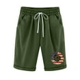 thumbnail image 1 of Women's Elastic Waist Knee Length Casual Cotton Bermuda Shorts with Drawstring,Shorts for Women Heart Print Summer Lounge Jersey Shorts, 1 of 6